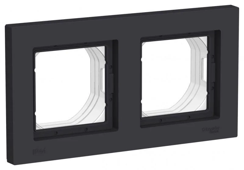 Рамка 2-м AtlasDesign Aqua IP44 (карбон) SchE ATN441002
