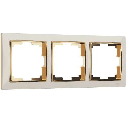 Рамка 3-м Snabb (сл. к./вставка золото) Werkel W0031932