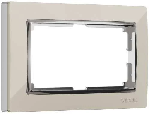 Рамка для 2-ой розетки Snabb (сл. к./вставка хром) Werkel W0081903