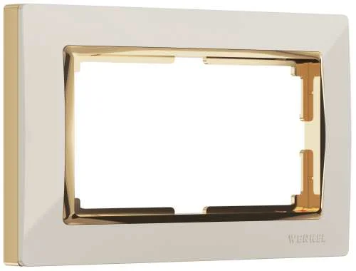 Рамка для 2-ой розетки Snabb (сл. к./вставка золото) Werkel W0081932