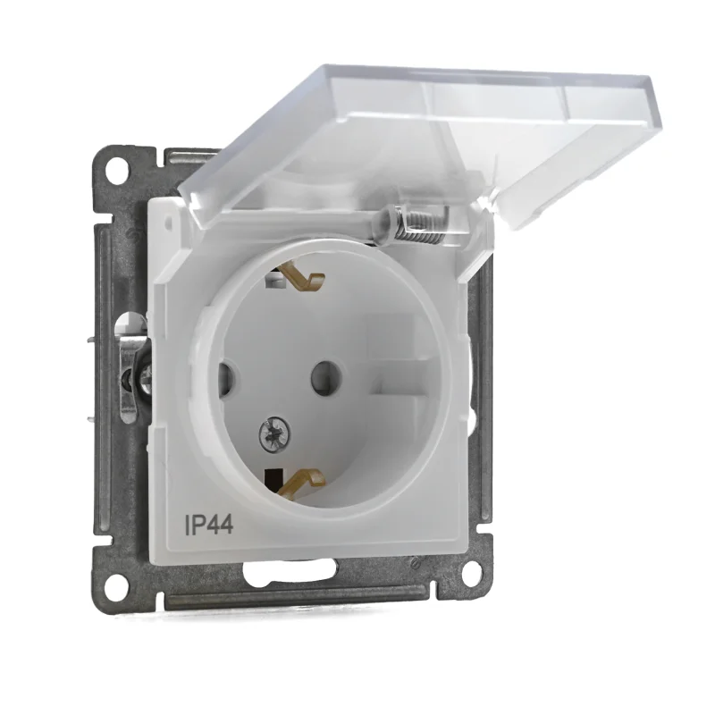 Розетка 1-м СП с/з шторк/прозр.крышк. AtlasDesign Aqua 16А IP44 механизм бел. SE ATN440146 — фото 7