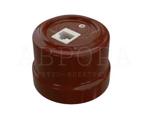 Розетка фарфор RJ45 (комп.) Аврора (коричневый) МезонинЪ GE70342-04
