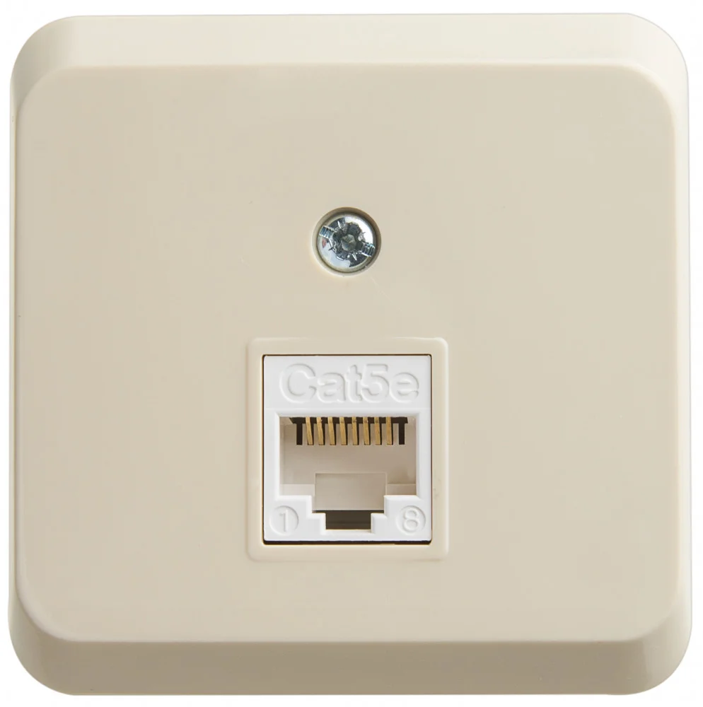Розетка о/п RJ45 кат.5е UTP Этюд (кремовая) SchE KOMA-001K
