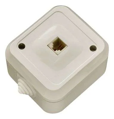 Розетка о/п TF (телефон.) RJ11 Nemliyer IP44 (кремовая) Makel 18214 *