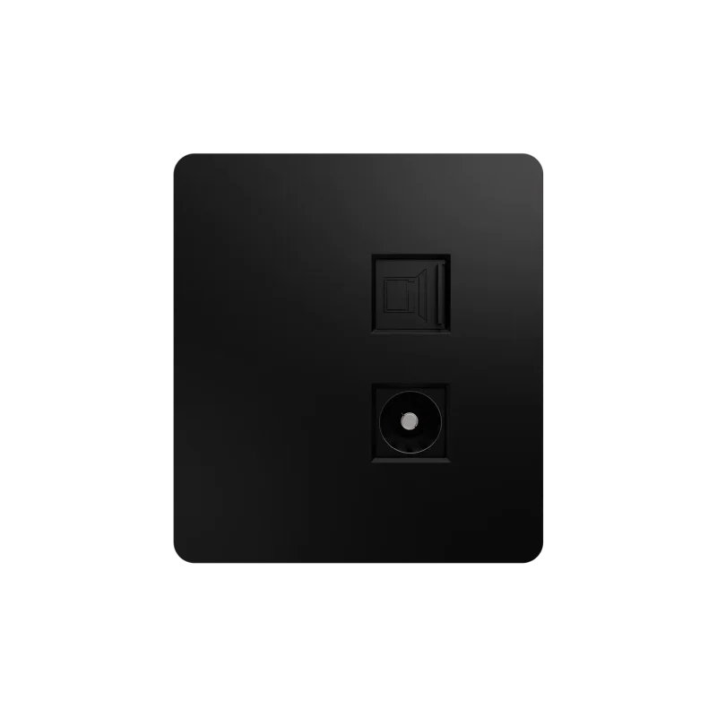 Розетка ROUND компьютерная RJ45 кат6 + TV с/у оникс KRANZ