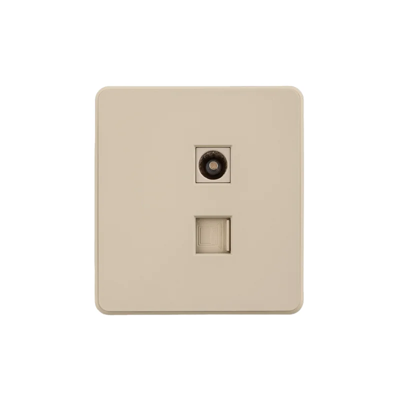 Розетка ROUND компьютерная RJ45 кат6 + TV с/у шёлк KRANZ