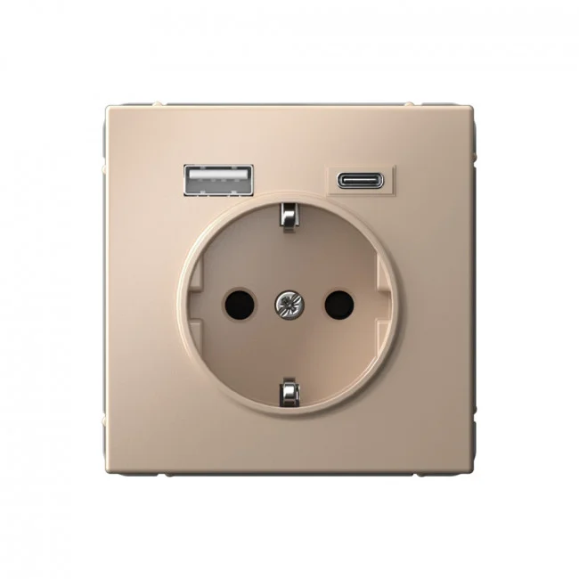 Розетка с/п 1-м ArtGallery 16А 2хUSB A+C 5В/2.4А/3А 2х5В/1.5А механизм песочн. SE GAL001232