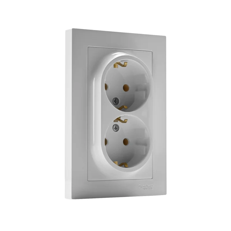 Розетка с/п 2-м с/з AtlasDesign 16А IP20 в сборе бел. SE ATN000124 — фото 6