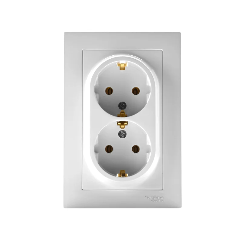 Розетка с/п 2-м с/з AtlasDesign 16А IP20 в сборе бел. SE ATN000124 — фото 7