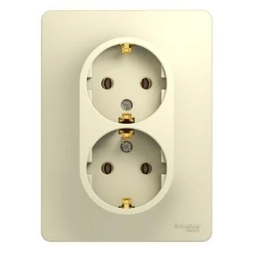 Розетка с/п 2-м с/з Glossa 16А IP20 в сборе беж. SE GSL000224