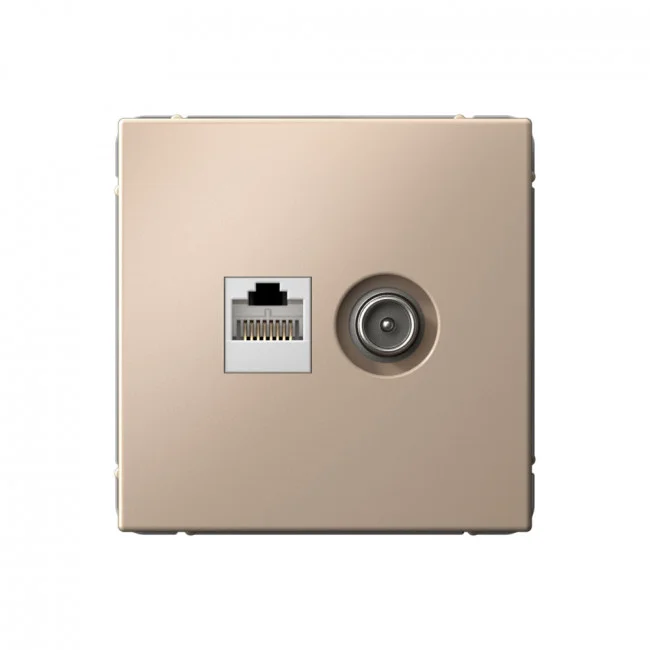 Розетка с/п комп.+телев. 2-м ArtGallery RJ45 + TV кат.5E песочн. SE GAL001289