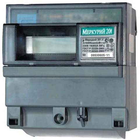 Счетчик Меркурий 1ф 201.22 60/5 Т1 D 230В PLC-модем имп.выход ЖК