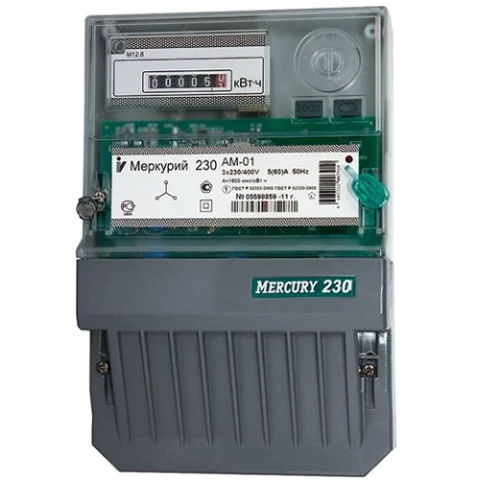 Счетчик Меркурий 3ф 5-7.5А 230 AM-03 380V однотарифный