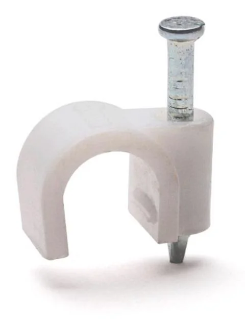 Скоба пластиковая круглая СПК-10 d10 (25шт.) Fortisflex 49462 белый