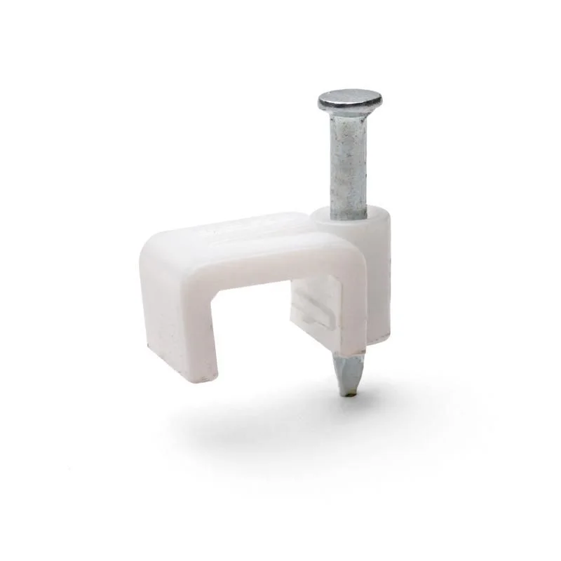 Скоба пластиковая плоская СПП-12 d12 (20шт.) Fortisflex 49455 белый