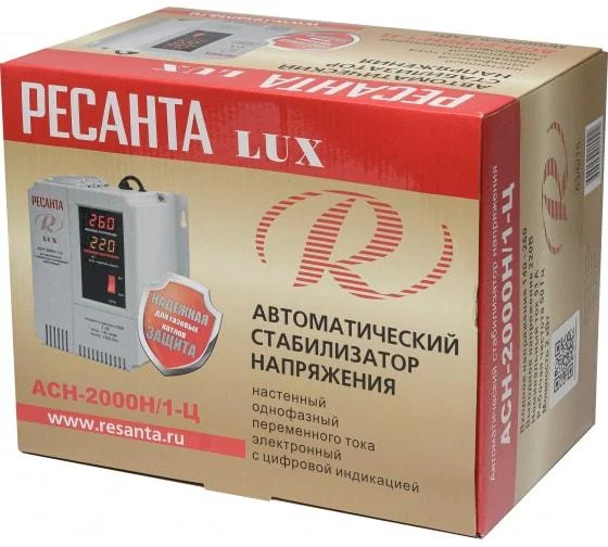 Стабилизатор РЕСАНТА 1ф АСН-2000W Н/1-Ц LUX электронный (реле) навесной 63/6/15 — фото 6