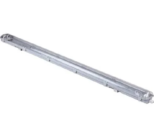 Свет-к линейный G13/T8 LE P IP65, 2*20W 1,2м, (1270х100х62) серый, прозр. расс-ль