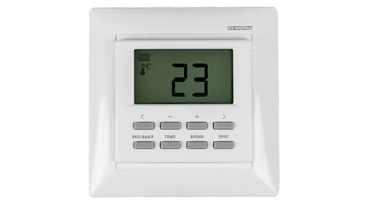Терморегулятор программируемый Rexant RX-527H (3.5 кВт) рамка Legrand Valena Classic, белый 51-0568