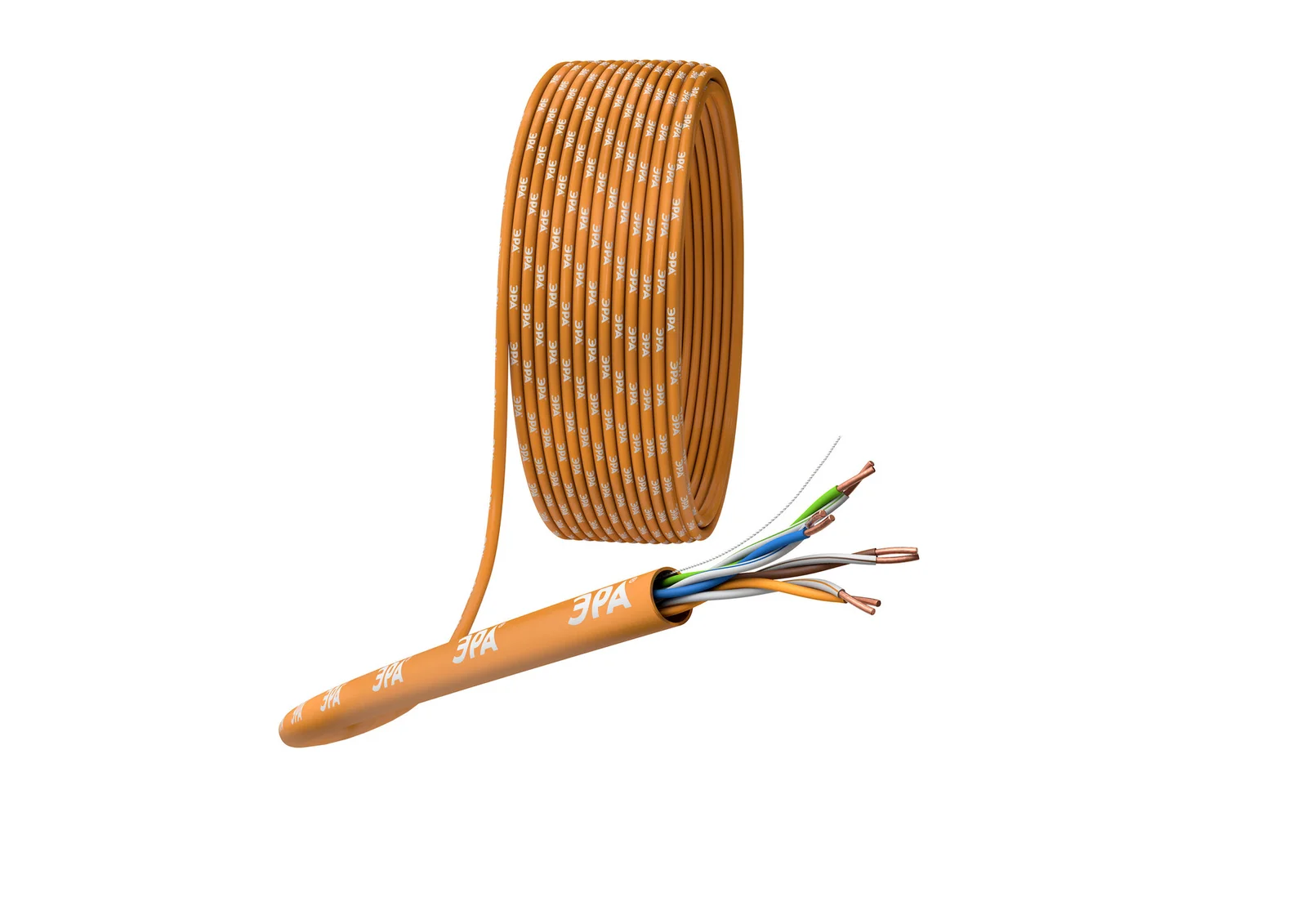 U/UTP 4x2x24 AWG Cat5e CU нг(А) HF 305м ЭРА Б0044430