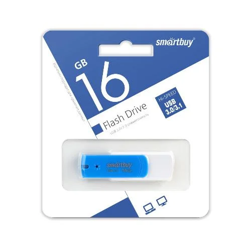 USB 3.0 накопитель (флешка) SmartBuy 16GB Diamond Blue (SB16GBDB-3) max speed 75Мб/с, load 15Мб/с нп