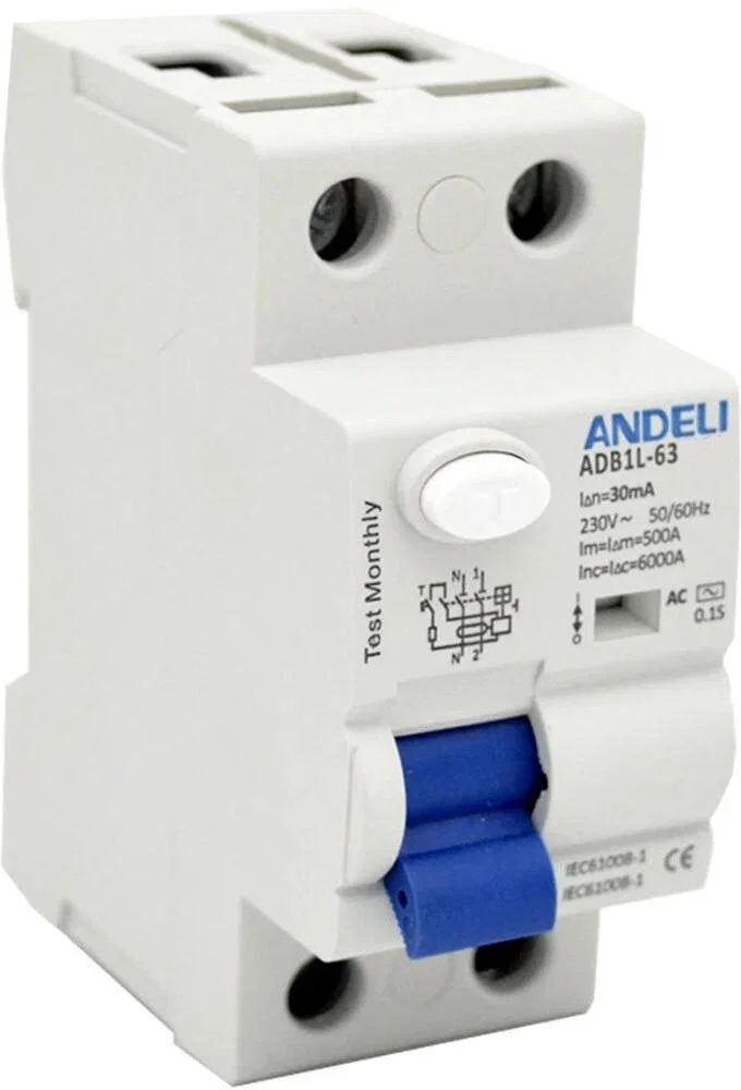 УЗО ADB1L-63 2P 40A 30mA тип AC 6kA ANDELI
