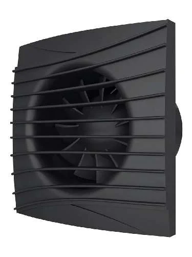 Вентилятор осевой настенный ERA Silent 5C Matt Black 125 (черный матовый) бесшум.30дБ, с клапаном