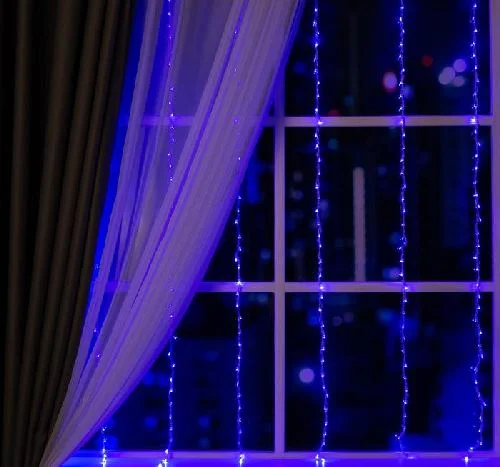 ВОДОПАД, Ш:2м, В:1,5м, Н.С. LED-400-220V, 8 режимов, СИНИЙ 705961