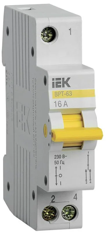 Выкл.разъединитель трехпозиционный ВРТ-63 1P 16А IEK