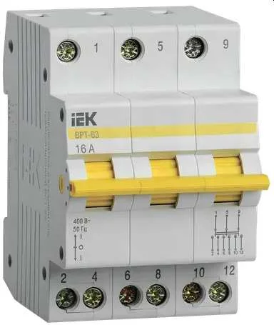 Выкл.разъединитель трехпозиционный ВРТ-63 3P 16А IEK
