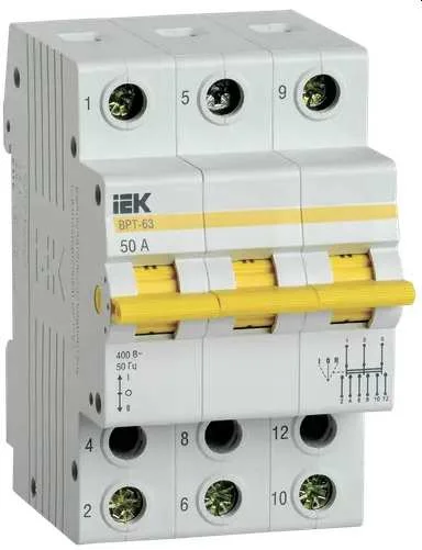 Выкл.разъединитель трехпозиционный ВРТ-63 3P 50А IEK