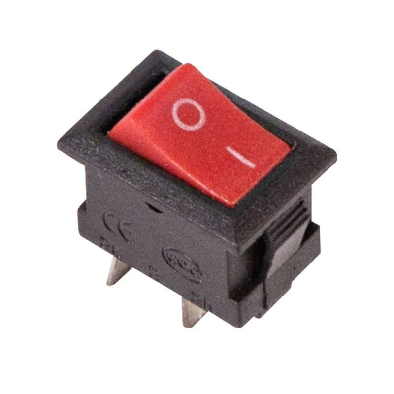 Выключатель клавишный 250V 3А (2с) ON-OFF красный Micro REXANT 36-2011