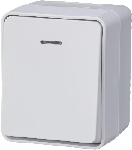 Выключатель о/п 1-кл с индик. AtlasDesign Profi54 10А IP54 (белая) SchE ATN540113
