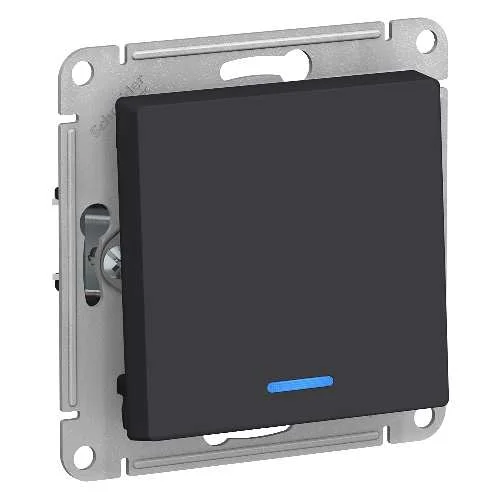 Выключатель с/п 1-кл. AtlasDesign 10А IP20 (сх. 1а) 10AX с индик.механизм карбон SE ATN001013