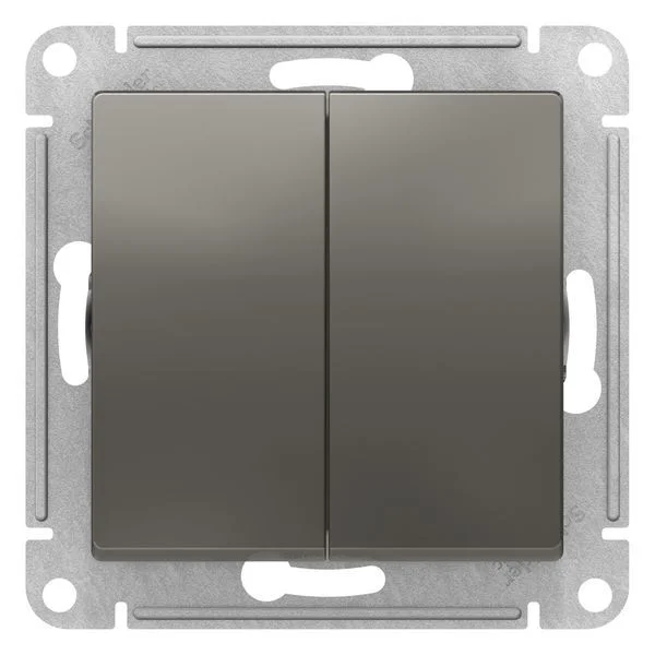 Выключатель с/п 2-кл. AtlasDesign 10A (сталь) SchE ATN000951