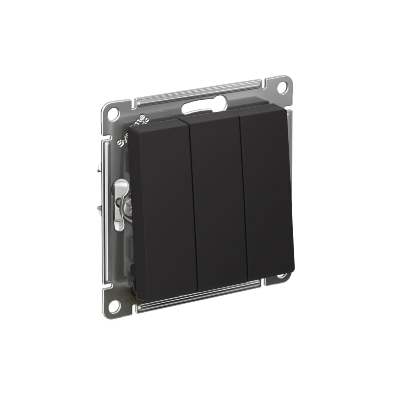 Выключатель с/п 3-кл. AtlasDesign 10А IP20 (сх. 1+1+1) 10AX механизм карбон SE ATN001031